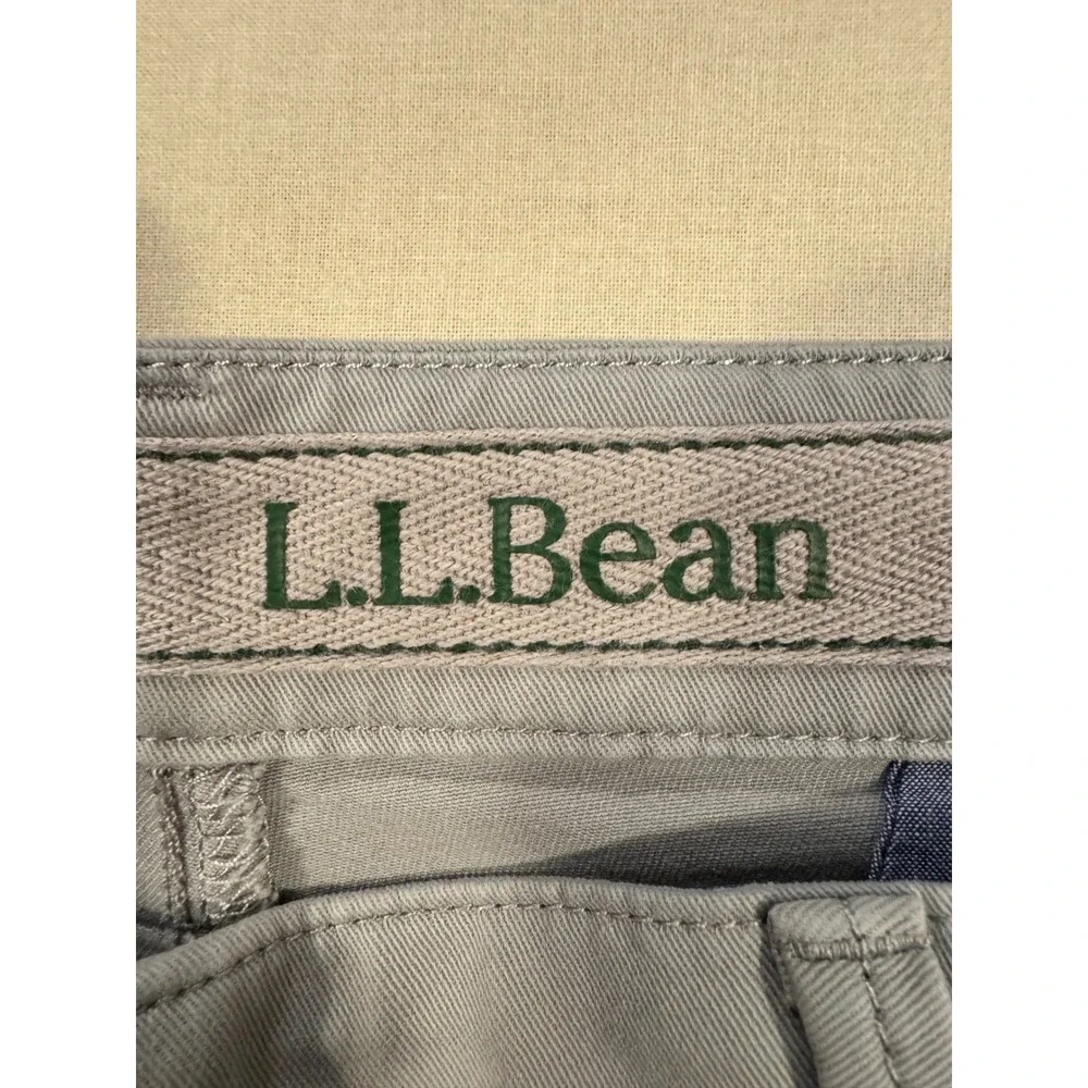 L.L.Bean Chino Classic Fit Pants Mens 42x29 Light Grey Coolmax Preppy Neutral - Picture 11 of 15